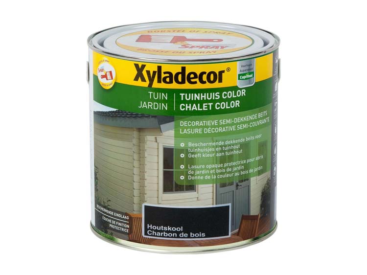 Xyladecor Color houtbeits tuin 2,5l houtskool