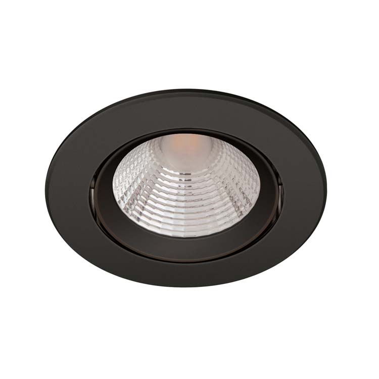 Inbouwspot - zwart - Ø8,5xH5,5cm - dimbaar - LED - 1x5,5W - 2700K