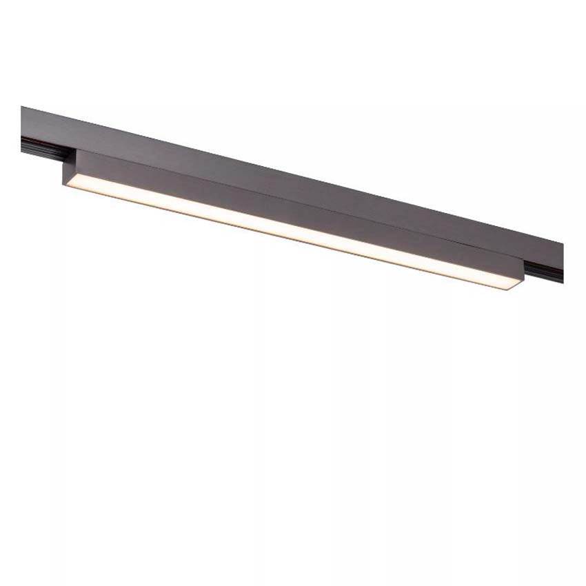 Lucide Premium Linial Glyx Railspot - 1-fase Railsysteem / Smart Railverlichting - 48V - 1xLED Dimbaar - Mat Zwart Chroom