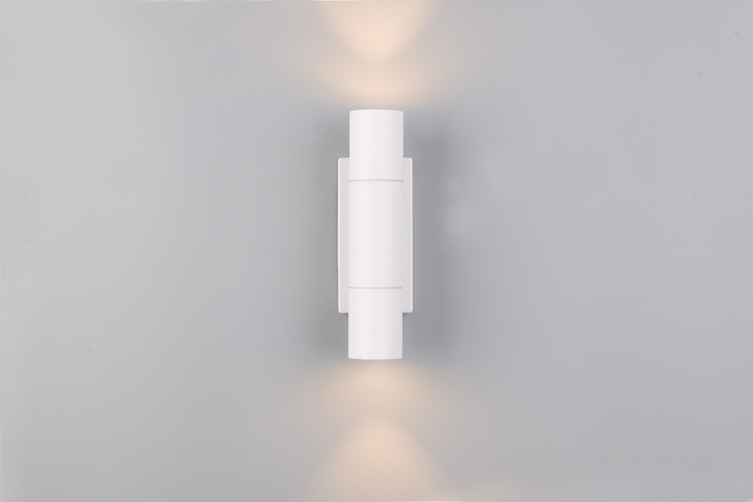 Wandlamp - wit - 7,5x23x8,5cm - dimbaar - GU10 MR11 - 2x10W