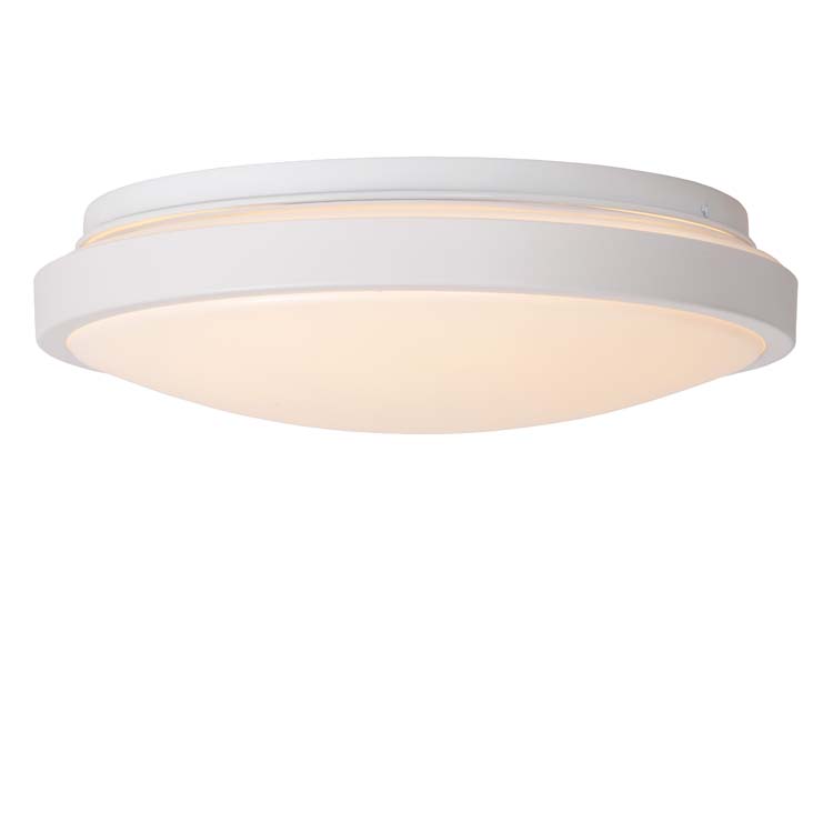 Lucide DASHER - Plafonnier Salle de bains - Ø 29,3 cm - LED - 1x12W 2700K - IP44 - Blanc