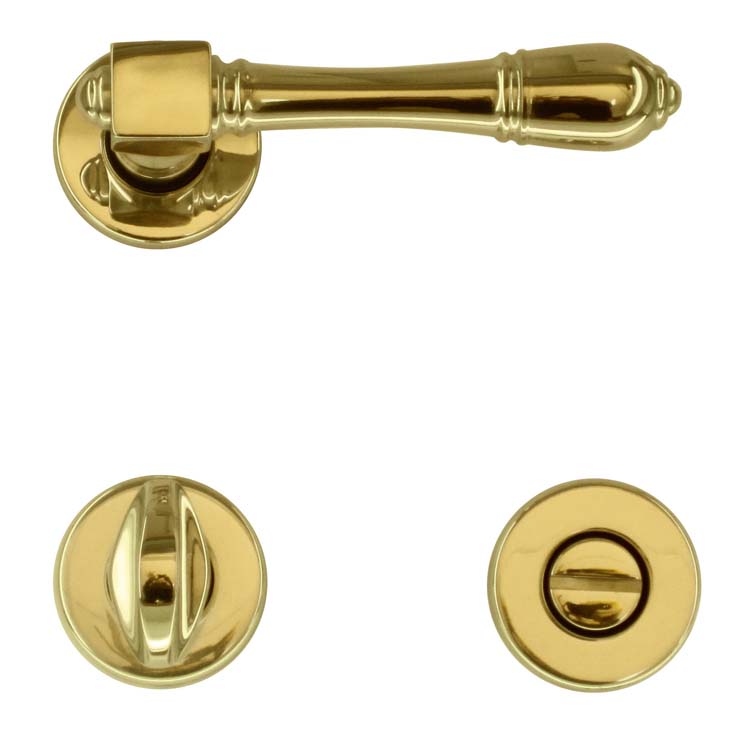 Poignée de porte pro luciana cuivre avec serrure toilette