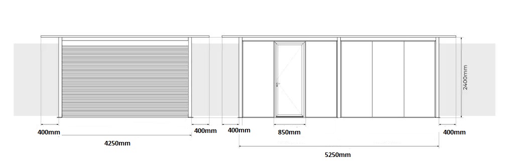 Garage metal anthracite large 425 x 525 x 240 cm