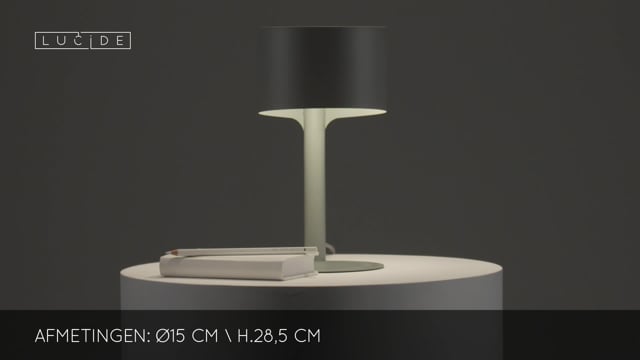 Lucide KNULLE - Lampe de table - Ø 15 cm - E14 - Gris Lucide KNULLE - Lampe de table - Ø 15 cm - E14 - Gris