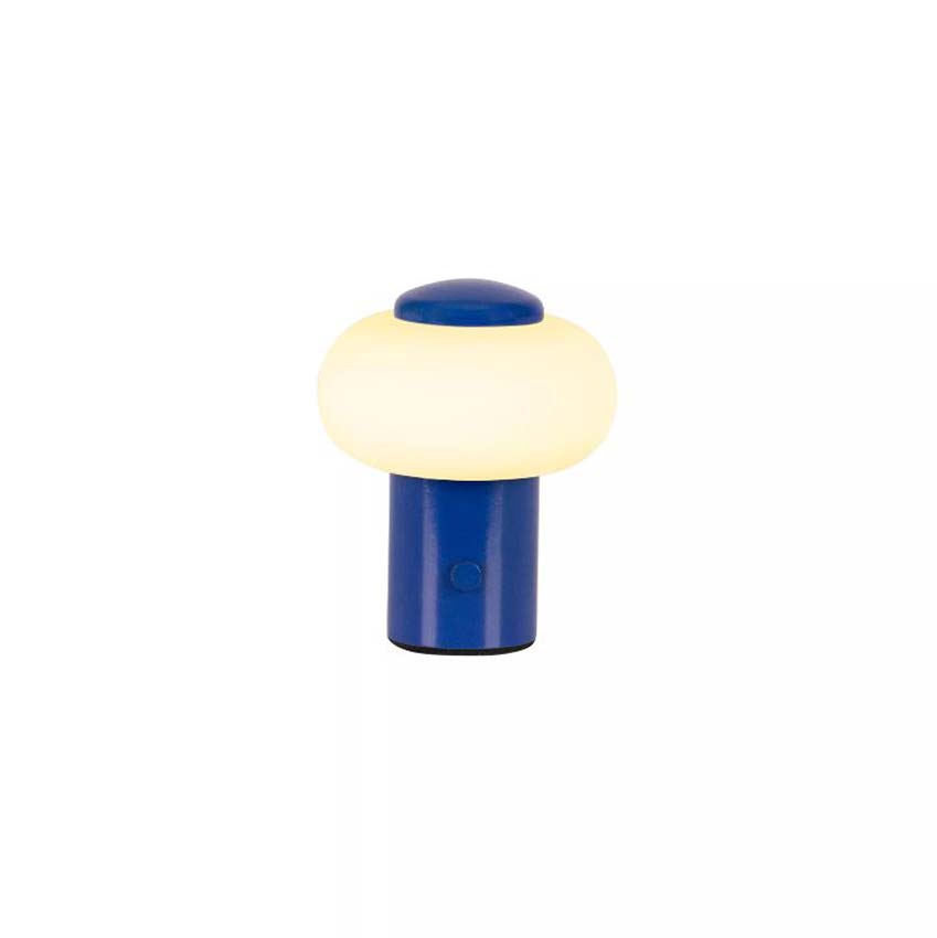 Lucide Essential Gustav - Lampe de table rechargeable - Batterie/Pile - Ø8cm - LED dimmable - 1x0,8W 2700K - Bleu