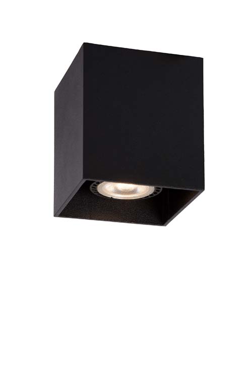 Plafonnier - noir - 8,2x8,2x9,5cm - dimmable - GU10 - 35W