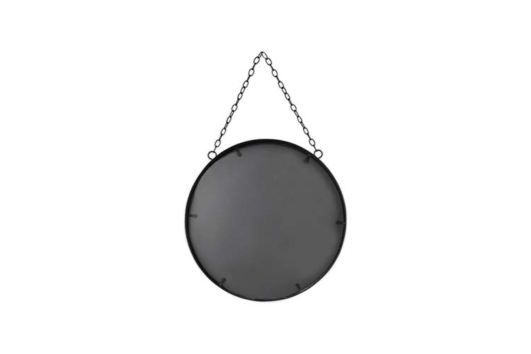 Miroir métal noir D25.5 cm