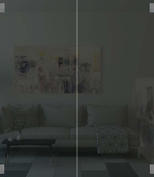 Dubbele glazen binnendeur Sky Black zwart glas op maat - scharnieren inox