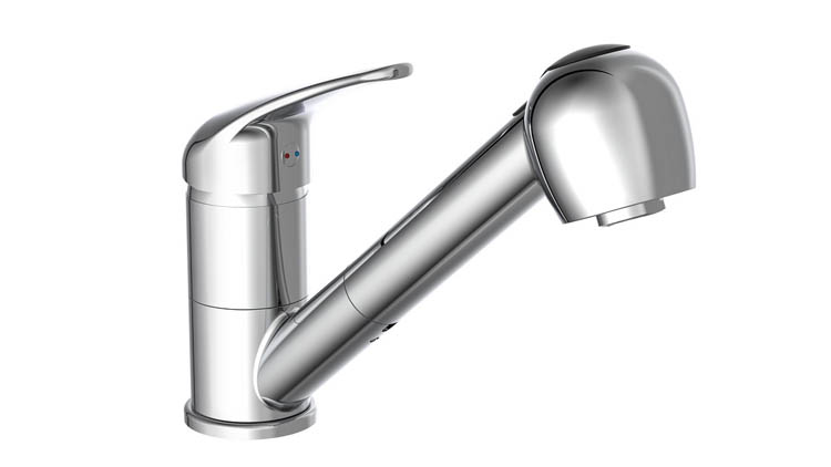 Robinet de cuisine Stevie chrome avec pulvérisateur extractible