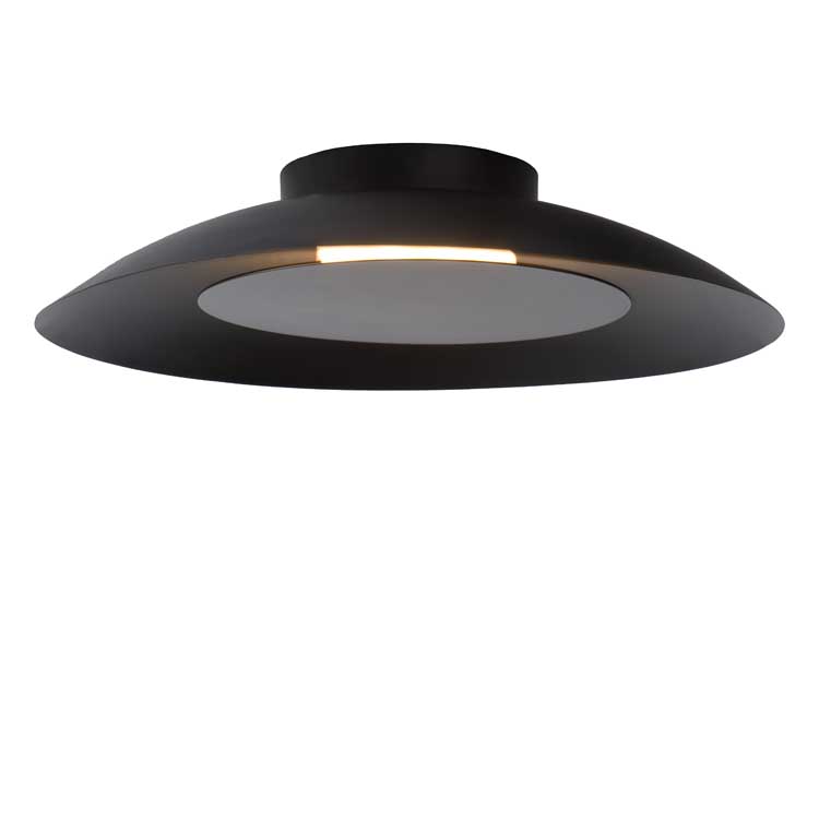 Lucide FOSKAL - Plafonnier - Ø 34,5 cm - LED - 1x12W 2700K - Noir