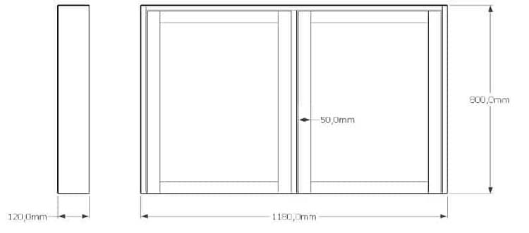 Armoire de toilette Fiori chêne 120x80cm