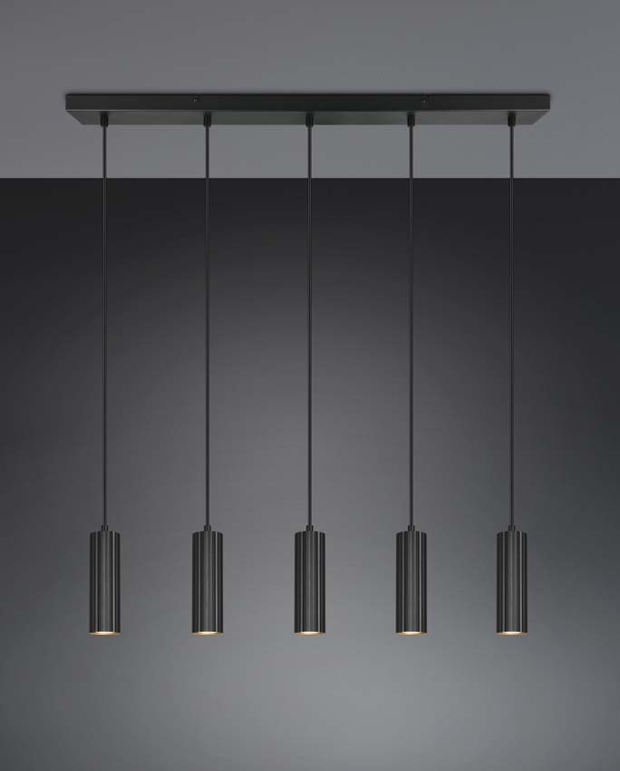 Suspension - Noir - 85x9x150cm - Dimmable - GU10 - 5x10W