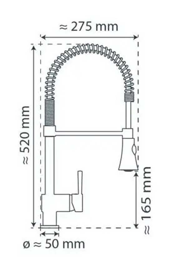 Robinet de cuisine Charlotte design inox