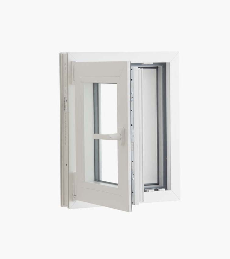 1-VL draaikiepraam pvc Deceuninck Elegant Inf. wit/wit B500xH600 mm L