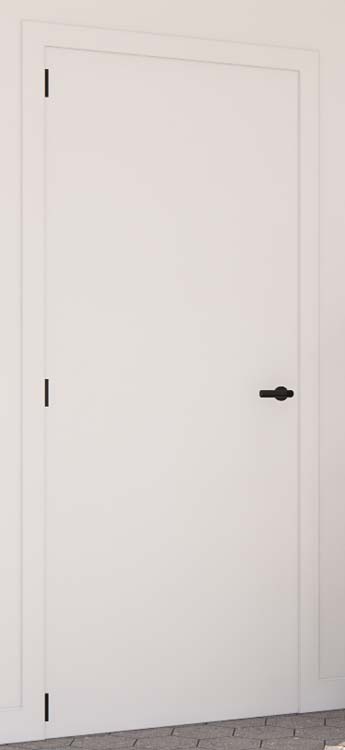 Porte intérieure complète Uran blanche 201,5x63cm alvéolaire réversible + châssis 16,5cm