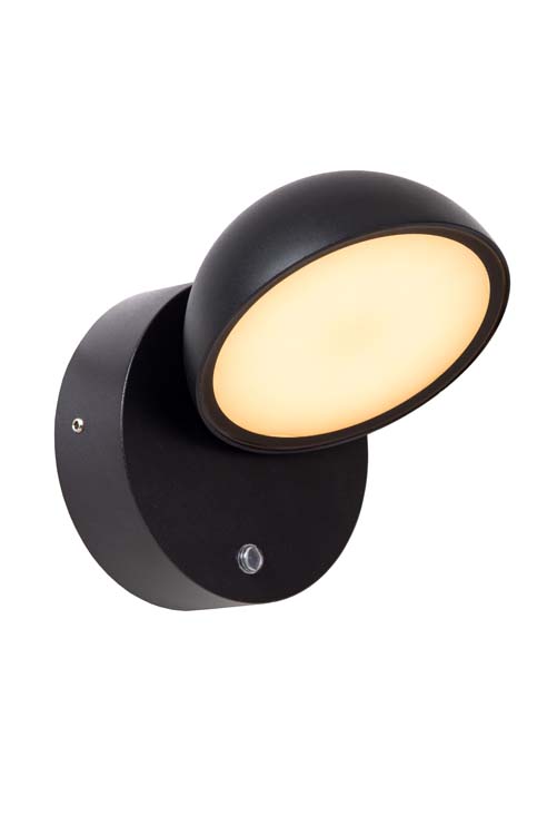 Lucide FINN - Wandlamp Buiten - LED - 1x12W 3000K - IP54 - Zwart