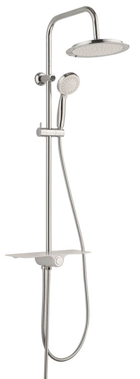 Set de douche avec planchet Ayse chrome-blanc
