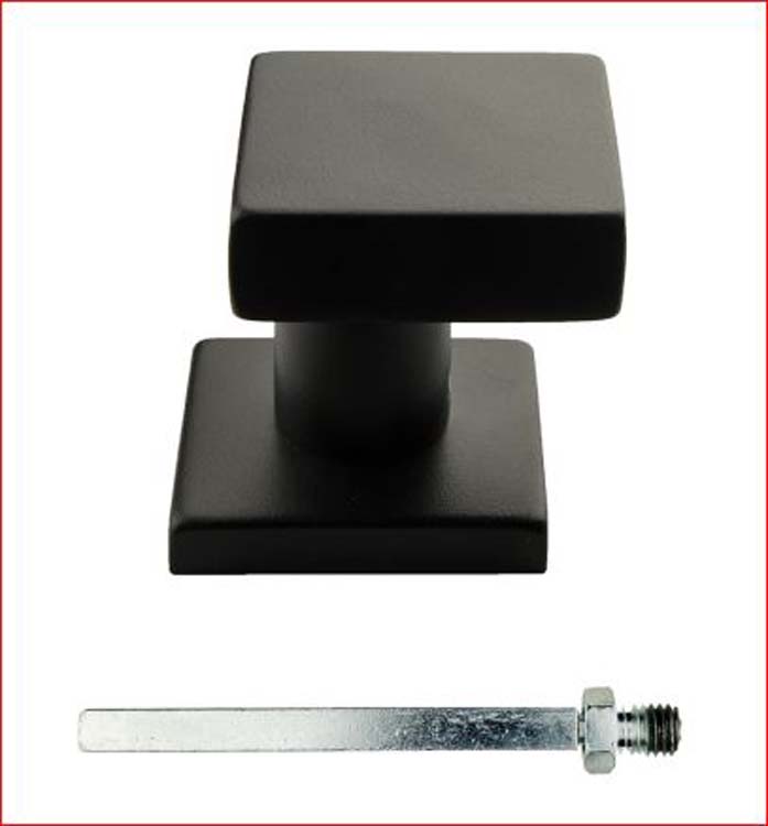 Bouton carre deporte sur rosace noir structure uv
