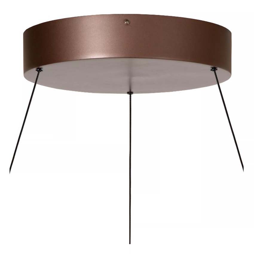 Lucide Vibes Liane - Suspension - Ø80cm - LED Dimmable - CCT - 2x36W 2700K/4000K - Brun rouille