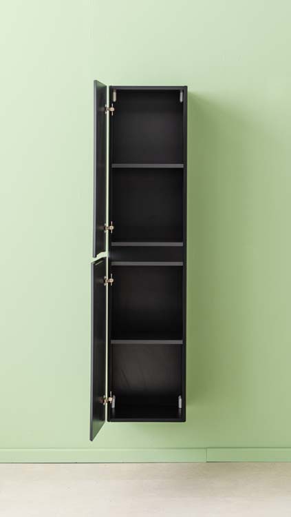 Kolomkast Ames mat zwart hangend 170x40x35cm