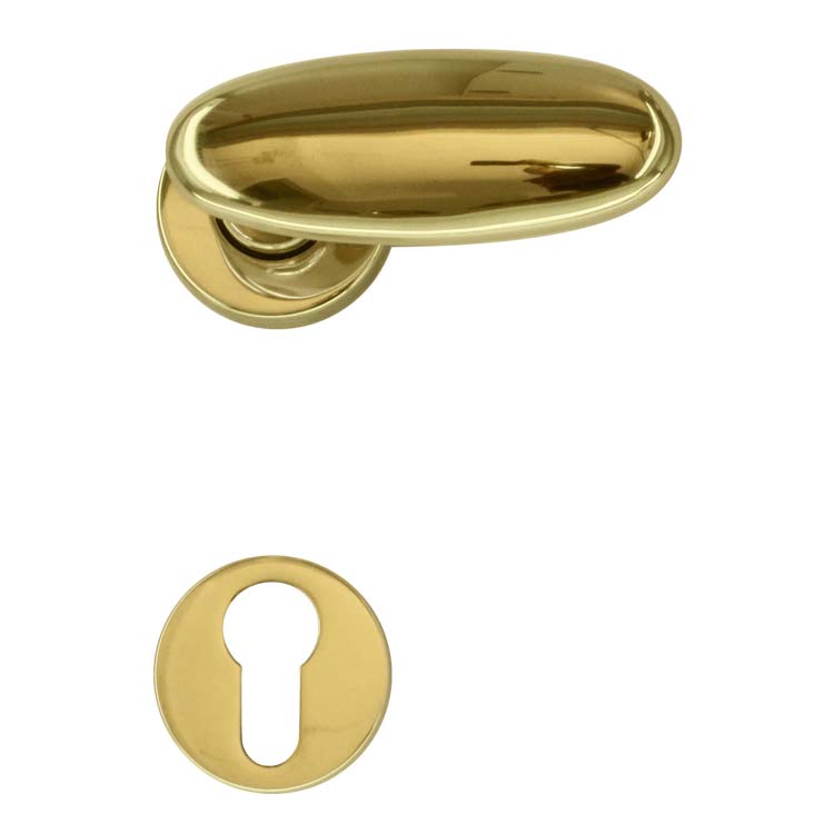 Poignée de porte pro lecce modèle nouveau cuivre rosace cylindre