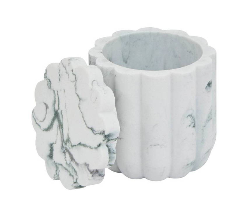 Support pour disques de coton Miranda polyrésine blanche 9,2x9,7cm