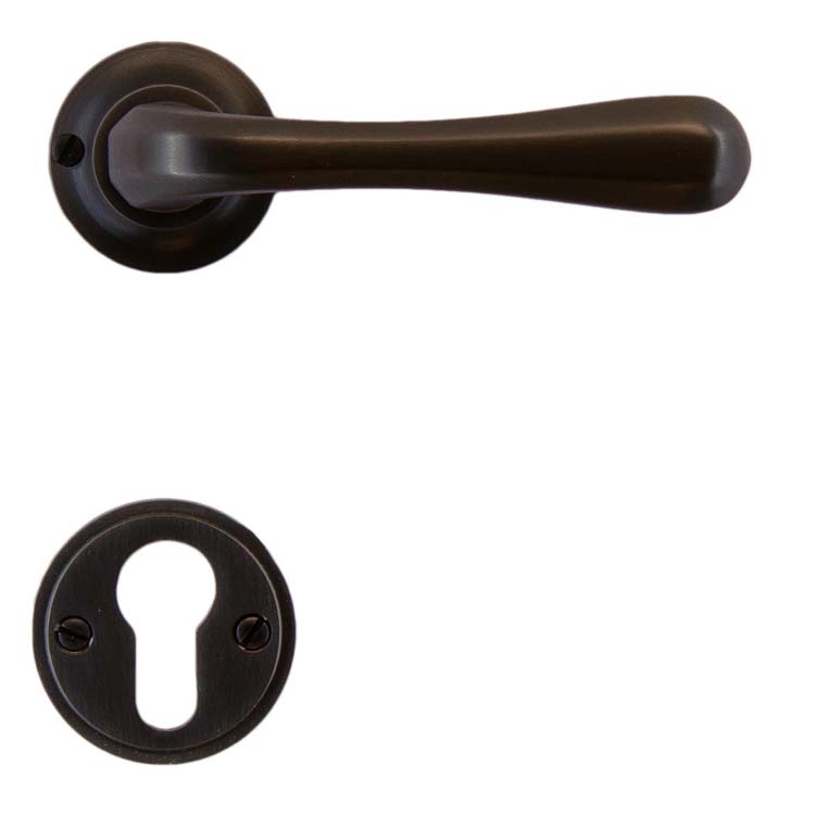 Poignée de porte pro alassio carbon noir rosace cylindre