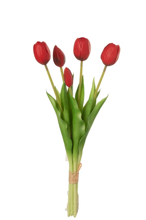 Bouquet de tulipes artificielles rouges 40cm