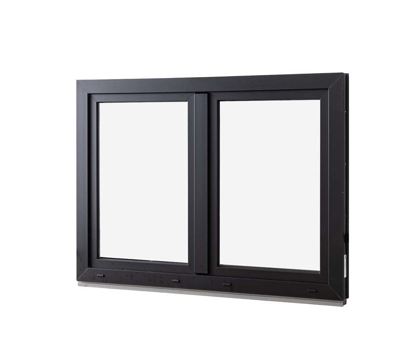 2-VAN oscillo-battant pvc Deceuninck Elegant noir/noir B1600xH1400 mm