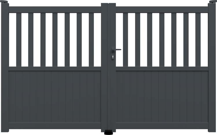 Portail battant Cadiz alu anthracite sur mesure droit