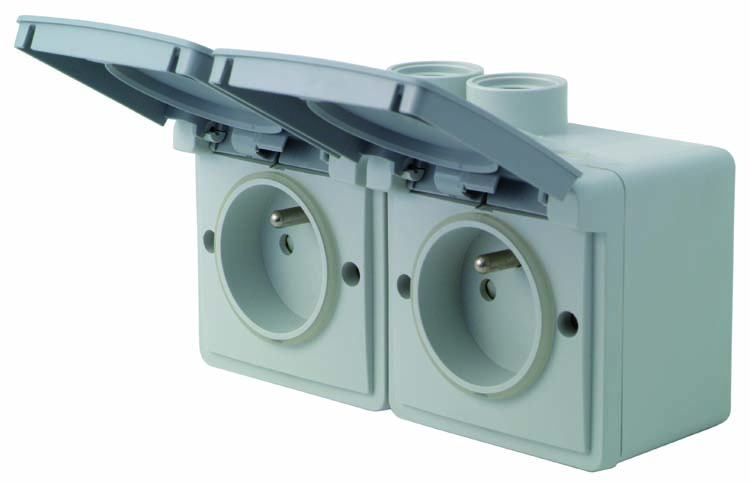 Hydro Prise Double Horizontale 2 Entrée