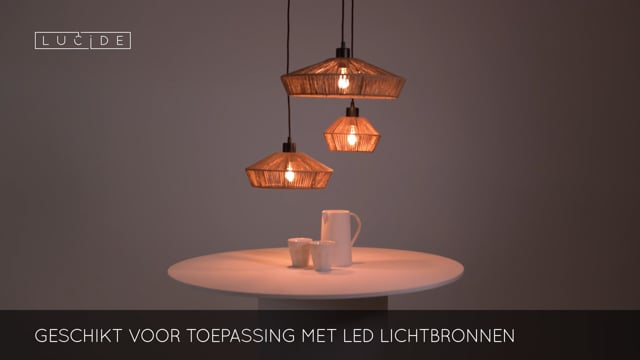 Lucide YUNKAI - Hanglamp - Ø 60 cm - 3xE27 - Licht hout Lucide YUNKAI - Hanglamp - Ø 60 cm - 3xE27 - Licht hout