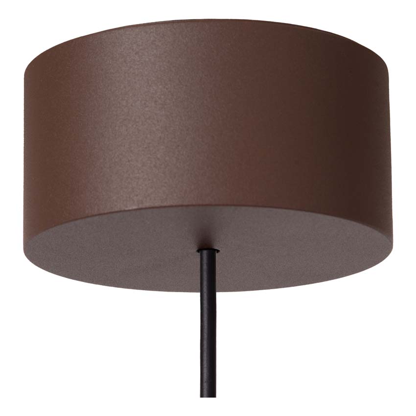 Lucide Essential Lenz - Hanglamp binnen/buiten - Ø11cm - LED - 1x8W 2700K - IP54 - Roestbruin
