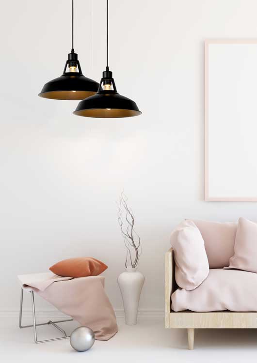 Lucide BRASSY-BIS - Hanglamp - Ø 31 cm - E27 - Zwart