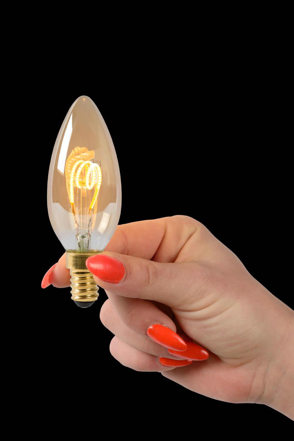 LED Bulb - Ampoule filam - Ø 3,5 cm - Dim. - E14 - 1x3W - Ambre