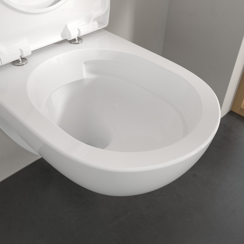 Hangtoilet Villeroy & Boch Targa rimless twistflush glanzend wit inclusief WC-bril