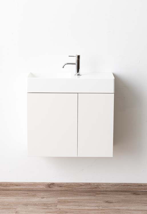 Toiletmeubel Dragan wit wastafel wit 60x60x22cm