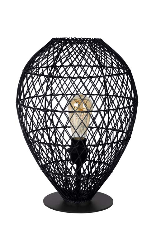 Tafellamp - Ø 30 cm - 1xE27 - Zwart