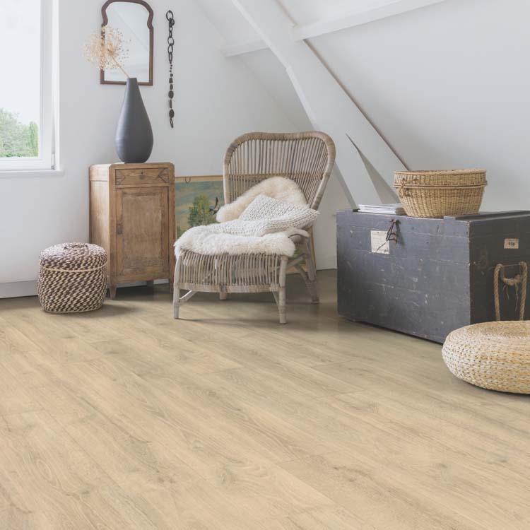 Stratifié Quick-Step Majestic 9,5mm chêne bosland beige 205x24cm