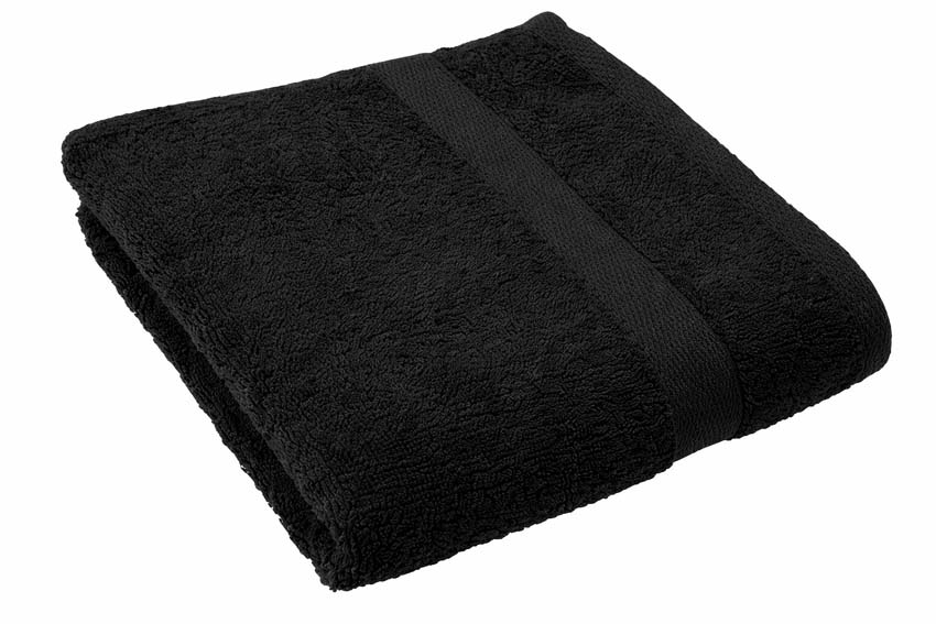 Serviette de douche Cosibel en coton noir 100x150cm qualité hôtelière