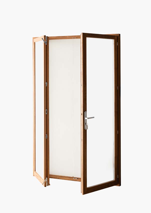 Houten terrasraam 2-vleugels Meranti Trae 55mm naturel 1000 x 2150 mm