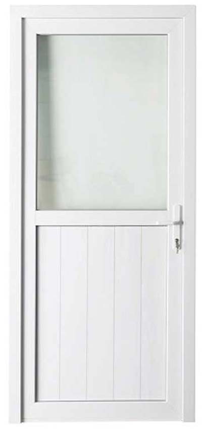 Buitendeur Deceuninck PVC halfglas helder glas wit 980x2180mm links duwend