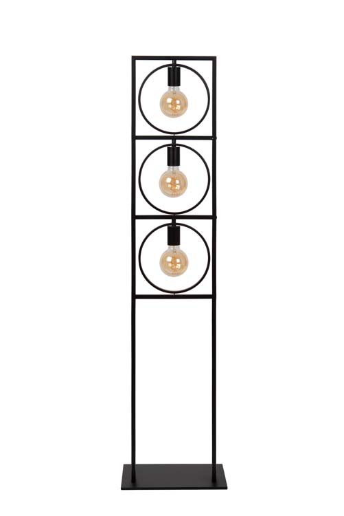Staande lamp - zwart - H145cm - 3xE27 - 40W