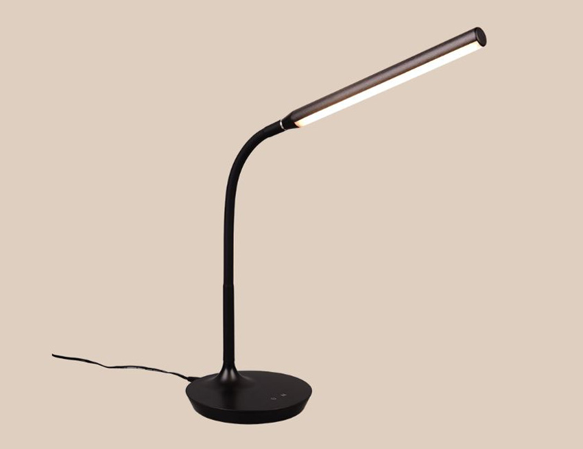 Bureaulamp - zwart - Ø16xH38cm - dimbaar - LED - 1x5W - 3000/4000/5000K - touchbediening
