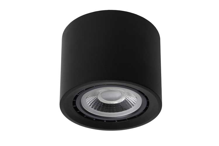 Lucide FEDLER - Plafondspot - Ø 12 cm - LED Dim to warm - GU10 - 1x12W 3000K/2200K - Zwart