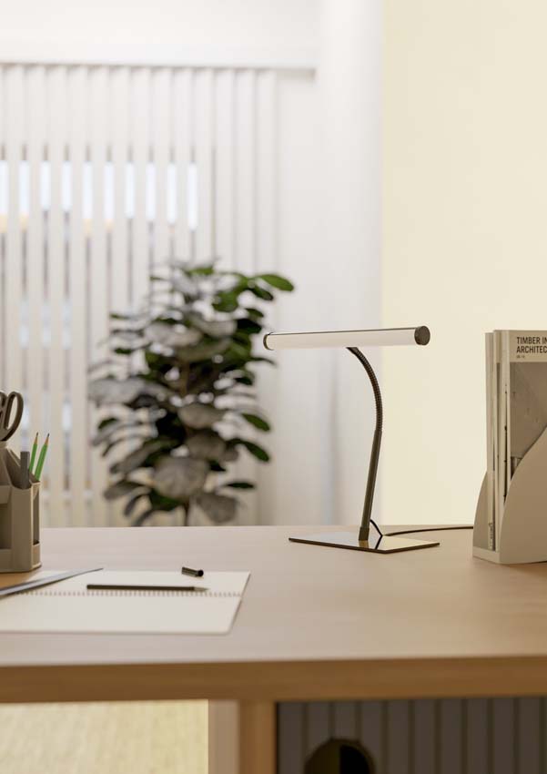 Lampe de table - Noir/nickel - H45cm - Dimmable - LED - 1x5W - 2700-6500K