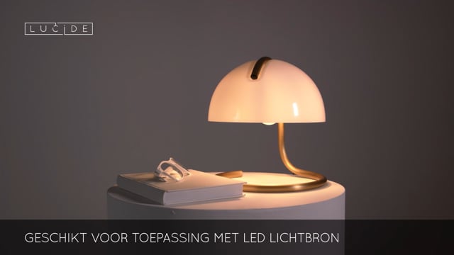 Lucide CATO - Tafellamp - Ø 23,5 cm - 1xE27 - Wit Lucide CATO - Tafellamp - Ø 23,5 cm - 1xE27 - Wit