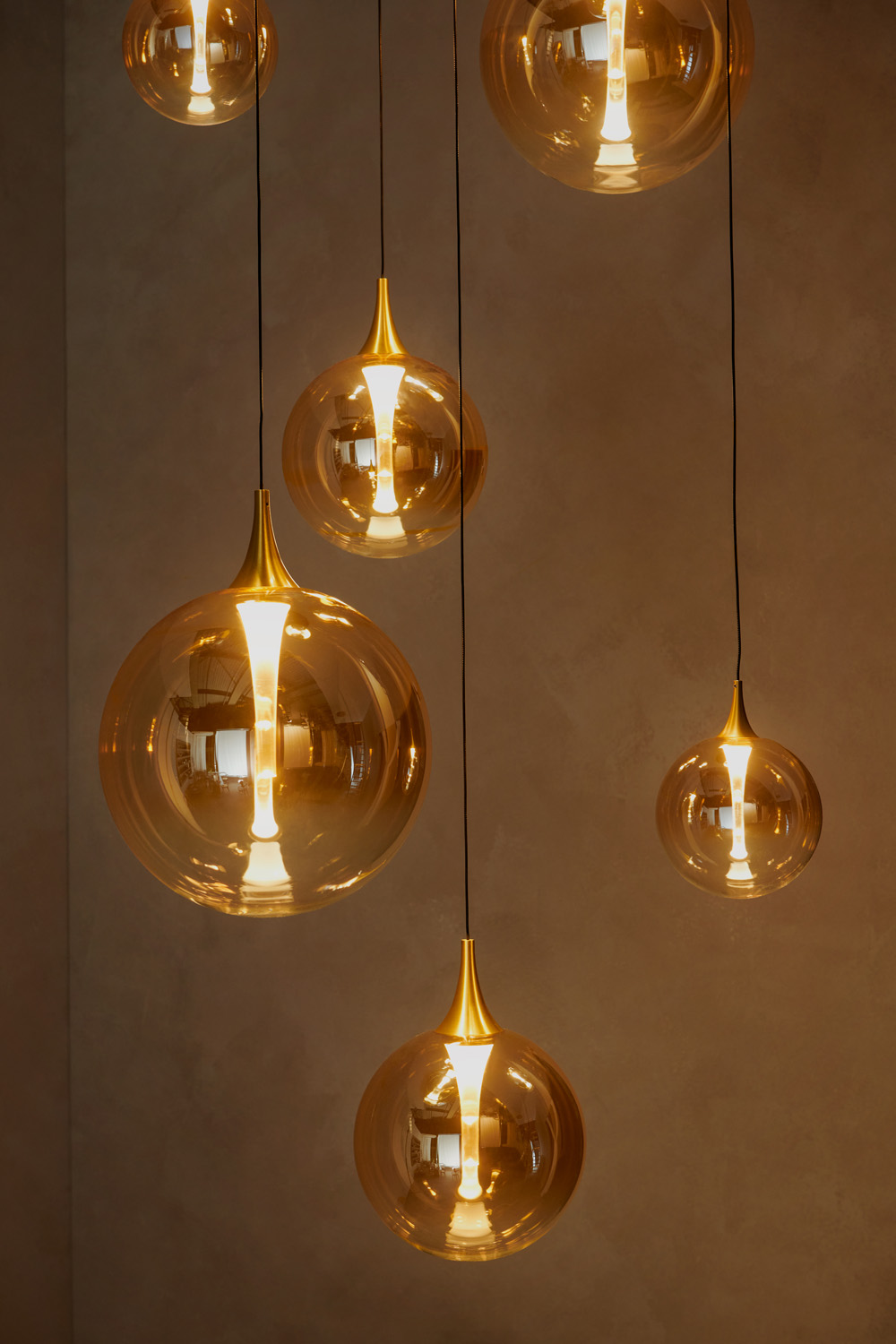 Lucide Premium Gisela - Hanglamp - Ø84cm - LED Dimb. - 2700K - Met vervangbare LED-module - Amber
