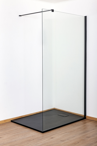 Douchebak Moby SMC mat zwart leisteenlook 120x90cm