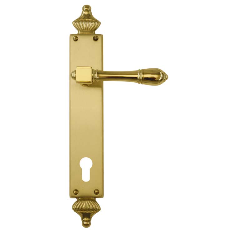 Poignée de porte pro capri cuivre sur bouclier avec cylindre